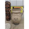 Image 4 : Tribal Mask Wall Art 27" Tall - Ceramic Urn/ Vase, 2 Ceramic Indigenous Art Items