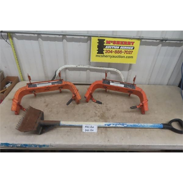 Pair of B + D Platform Brackets, Small Buck Saw, Roofing Deshingling Tool