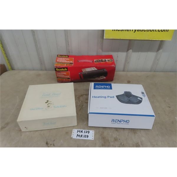Renpho Heating Pad, Scott Thermal Laminator, Trivial Pursuit Disney Edition