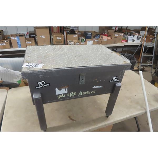 Wooden Rolling Storage Chest 17.5" x 22" x 27.5" 