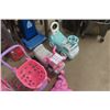 Image 2 : Assorted Kids Toys;  2 Ride Ons, 1 Stroller, 1 Push Cart, Elephant Toy