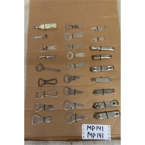 Lot of 27 Vintage Bottle openers ; Drewry's 2 Way, Carlings, Labatts plus more