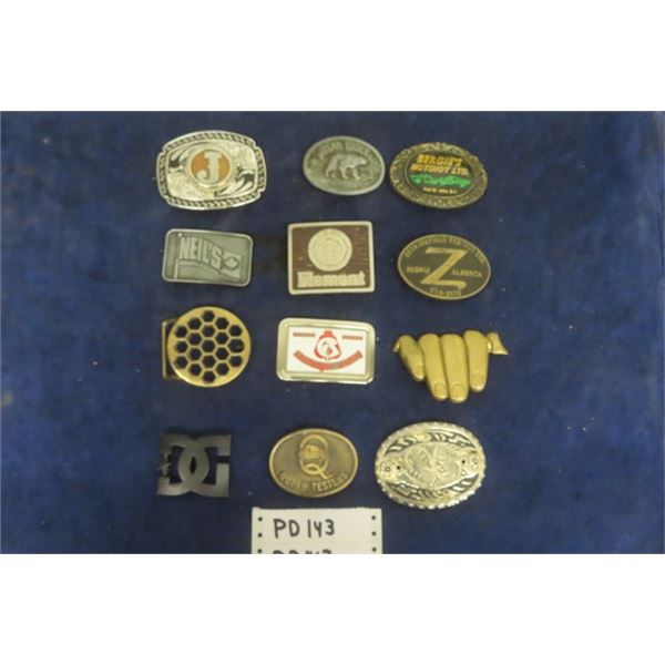 12 Assorted Belt Buckles