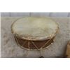 Image 2 : Birch Bark Drum + Small Birch Bark Canoe