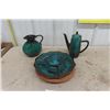 Image 1 : Blue Mountain Pottery Lazy Susan, Coffee Pot, Water Jug