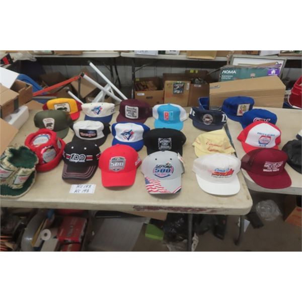 21 Hats - Most are Ball Style Caps ; 2 Beer Can Abe Hats, Sports, Liquor, Snap On plus more