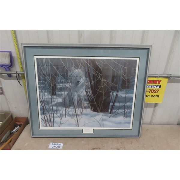 Ducks Unlimited White Magic by Liz Mitten Ryan - 1994 Framed Print 30" x 37" 