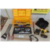 Image 1 : DeWalt 18V Cordless Drill with Charger + Battery + Case - Tested & Mastercraft Tool box with Assorte