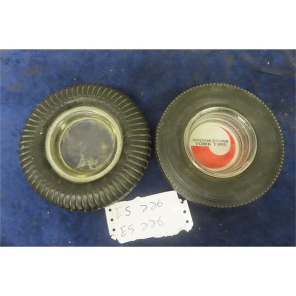 2 Tire Ashtrays: Bridgestone + Selberling