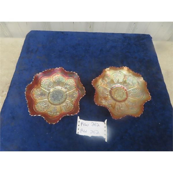 2 Marigold Carnival Dishes : Peacock + Grape 2" x 9" 