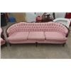 Image 2 : Vintage Ornate Carved Pink Floral 92" Couch + 57" Love Seat- Comfy Enough for Louie 