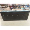 Image 1 : Cabinet - Black with Brass Pulls + Top Glass Protector 16"×36"×89"