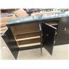 Image 5 : Cabinet - Black with Brass Pulls + Top Glass Protector 16"×36"×89"
