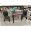 Image 1 : Drop Leaf Table with 2 Upholstered Chairs- Fully Extended Table 30"×30"×48"