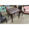 Image 2 : Drop Leaf Table with 2 Upholstered Chairs- Fully Extended Table 30"×30"×48"