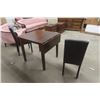 Image 5 : Drop Leaf Table with 2 Upholstered Chairs- Fully Extended Table 30"×30"×48"