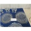 Image 3 : Irish Herringbone Set of 6 Glasses + Tray/ Platter