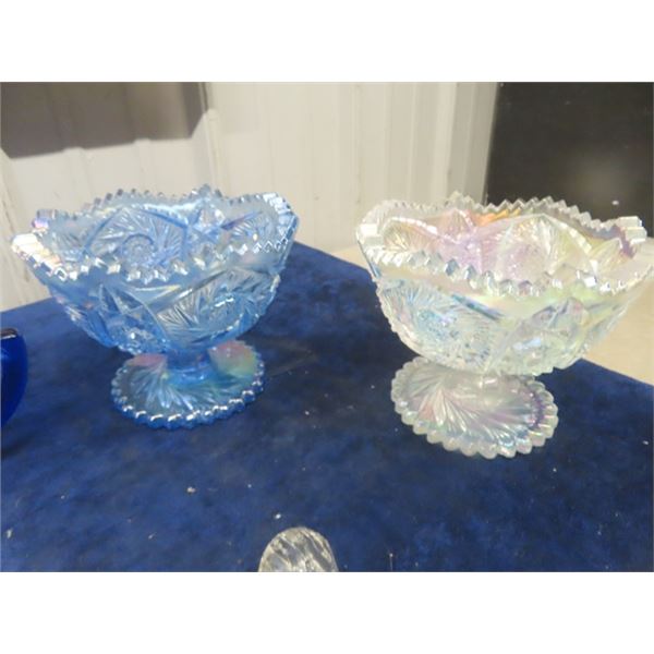 Carnival Candy Dish, Cobalt Measuring Cup, Napkin Crystal