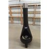 Image 1 : Black Metal Outdoor Chiminea 64" Tall