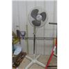 Image 2 : Floor Model Fan, Metal + Plastic Saw Horse with Roller, 2 Step Ladders