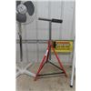 Image 3 : Floor Model Fan, Metal + Plastic Saw Horse with Roller, 2 Step Ladders