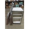 Image 1 : Open Shelf Rolling Cart 19"×19"×36",  2 Wooden Saw Horsee