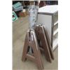 Image 2 : Open Shelf Rolling Cart 19"×19"×36",  2 Wooden Saw Horsee