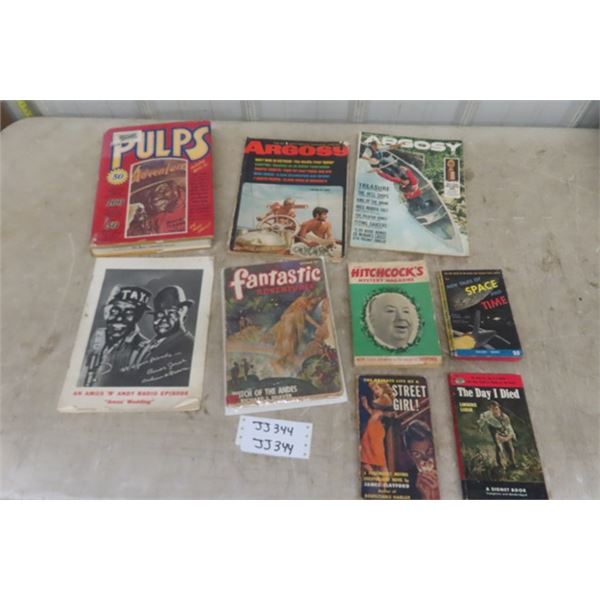 Pulp Magazine Book, Argosy Magazines, Fantastic Adventure Magazine,  4 Paperbacks