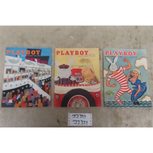 3 Issues of 1957 Playboy: April, May, August