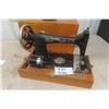 Image 1 : Singer Sewing Machine with Wooden Carry Box 