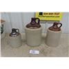 Image 1 : 3 Vintage Crock Jugs - 3 Bears House 