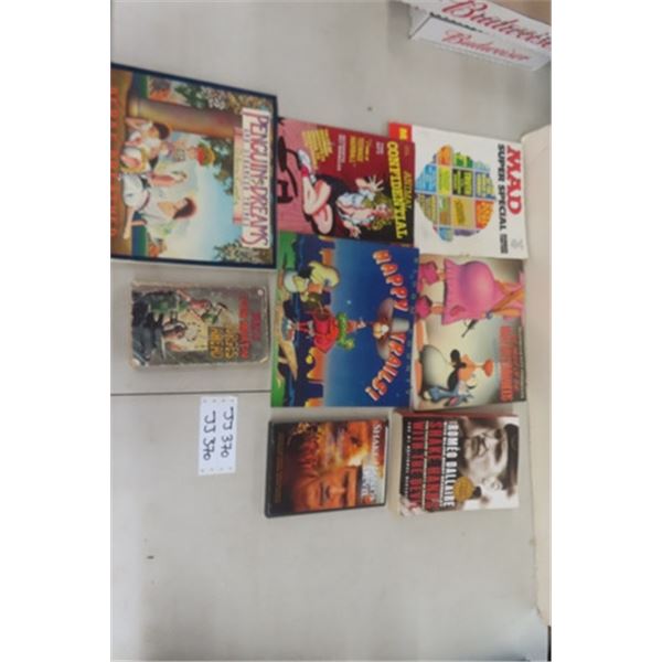 3 Bloom County Softcover Books, Shake Handd with the Devil Book + DVD, Mad Magazine + Book