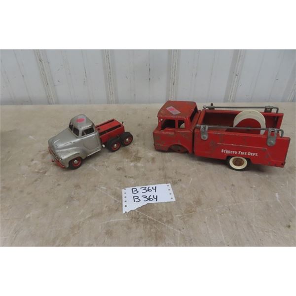 Pressed Steel Structo Fire Engine + Pressed Steel Semi Cab
