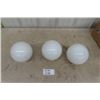 Image 2 : 3 Vintage White Glass Globe/ Shades 7.5" 