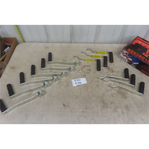 12 New Old Stock Winch Handles/ Cranks - 2 Different Sizes 6 of Each