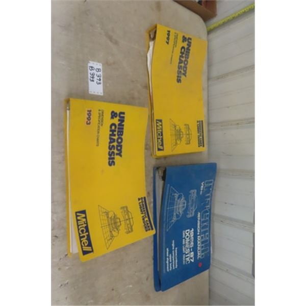 Mitchell Domestic Cars + Lite Trucks,  Unibody + Chassis, Dimension + Specification Chart Manuals 