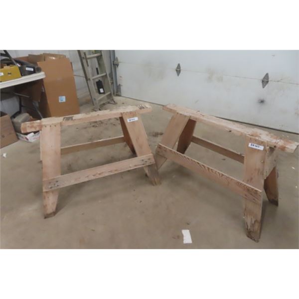 2 Wooden Saw Horses 