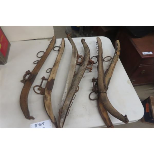 3 Sets of Wooden Horse Hames
