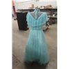 Image 3 : Gorgeous Blue Lace Dress- Vintage on 58" Mannequin Form- Drss is 55" Long