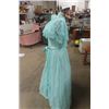 Image 4 : Gorgeous Blue Lace Dress- Vintage on 58" Mannequin Form- Drss is 55" Long