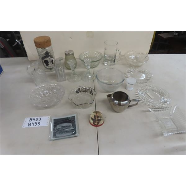 Assorted Cut  Glass : Plates,  Candle Holders, Bowls plus more