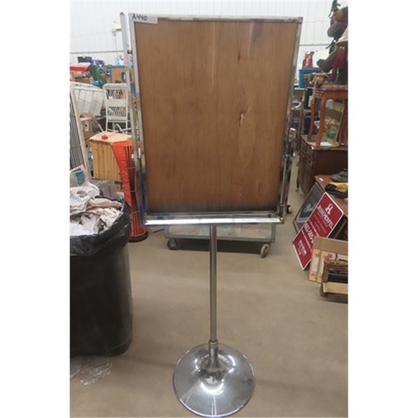 Chrome Display Stand, 2 Sided, 68" Tall - 22"×28" Display Panel