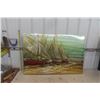 Image 1 : Metal Painted Picture of Boats 31.5"×47"
