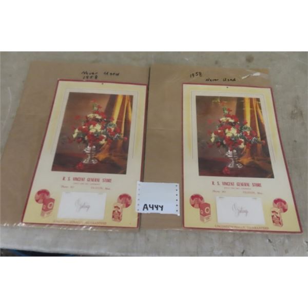 2 Vintage 1958 Vincent General Store, Tilston, MB - Quaker Oats Advertising 