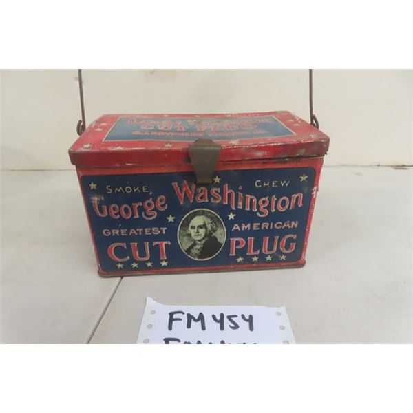 Washington Cut Plug Tobacco Tin with Handle