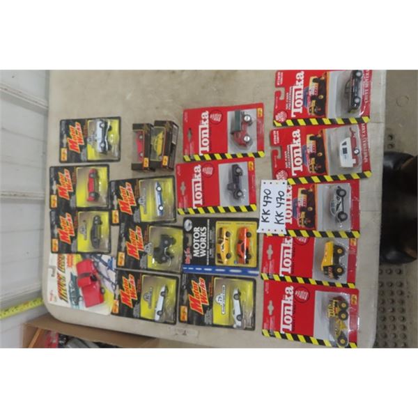 11 Maisto Die Cast Cars + 7 Tonka Die Cast Cars - All New in Packages