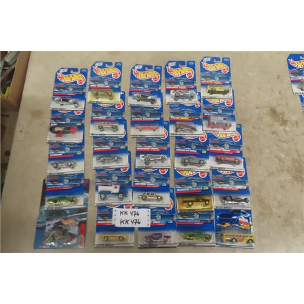 25 Assorted Hot Wheels Die Cast Cars New in Packages- Most Pre 2000