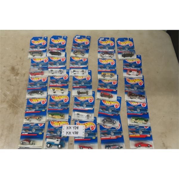 25 Assorted Hot Wheels Cars New in Packages- Most Pre 2000