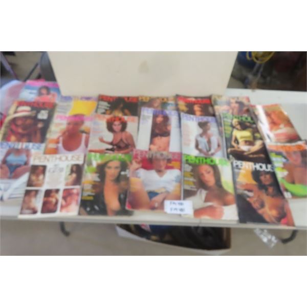 30 Assorted Penthouse Magazines 1970's-1990's