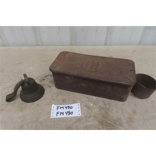 International Harvester  Embossed Tool Box + Cast Iron Marked Chiantel Fondeur 1878